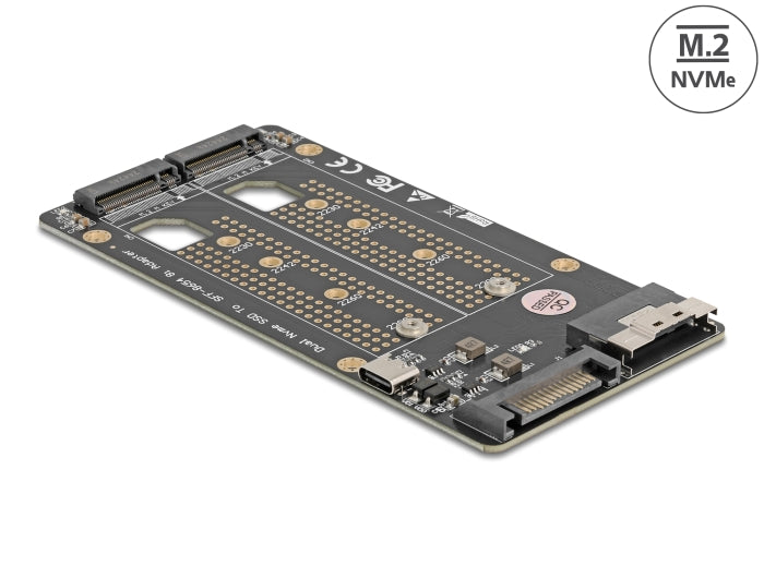 Delock SFF-8654 8i zu 2 x M.2 Key M NVMe SSD Konverter