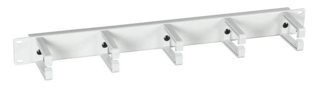19" 1HE Kabelführungspanel, 5 Bügel, Kunststoff RAL7035 Stück
