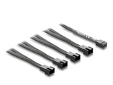 Delock Lüfterkabel Splitter 1 x 4 Pin PWM Buchse zu 4 x 4 Pin PWM Stecker schwarz – 40 cm Länge mit 20 cm Abzweigen