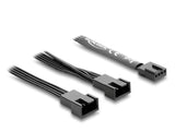 Delock Y-Lüfterkabel 1 x 4 Pin PWM Buchse zu 2 x 4 Pin PWM Stecker schwarz – 50 cm Länge mit 20 cm Abzweigen