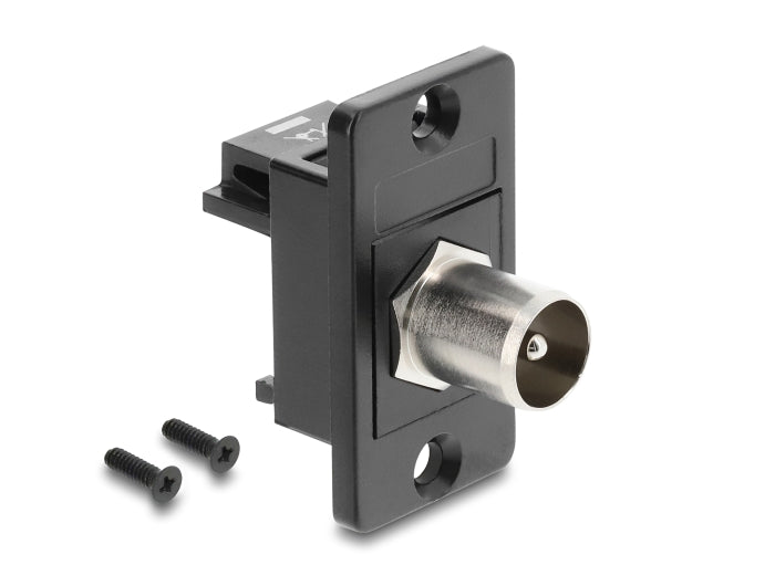 Delock Panel Mount IEC Stecker zu F Buchse schwarz