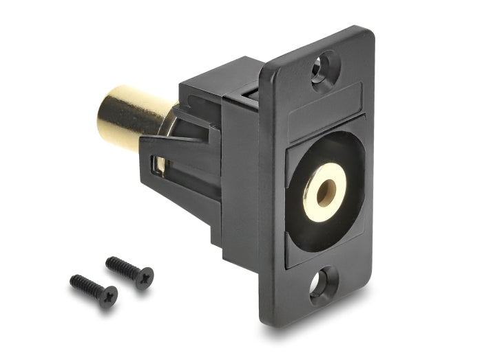 Delock Panel Mount Klinkenbuchse 3,5 mm 3 Pin zu Klinkenbuchse 3,5 mm 3 Pin vergoldet schwarz