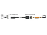 Delock Serielles Anschlusskabel mit FTDI Chipsatz, USB 2.0 Typ-A Stecker zu RS-232 RJ45 Buchse 1 m schwarz