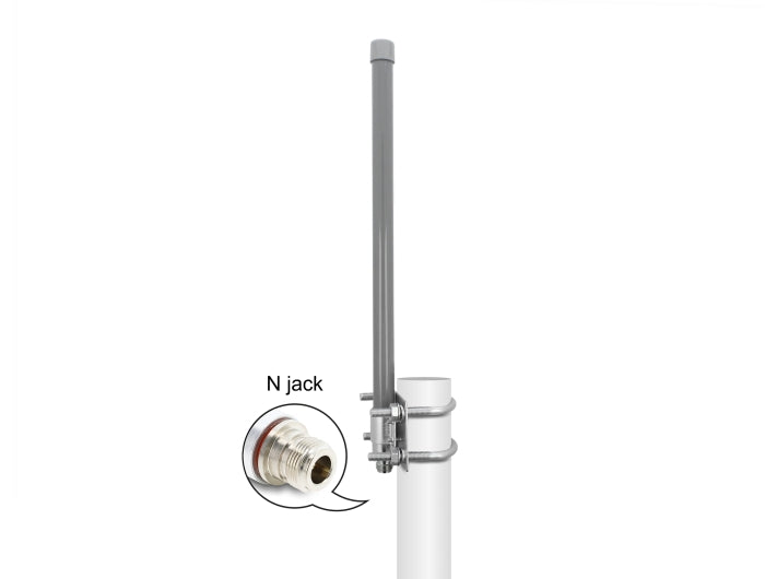 Delock 433 MHz Antenne N Buchse 2 dBi 40 cm omnidirektional starr outdoor grau