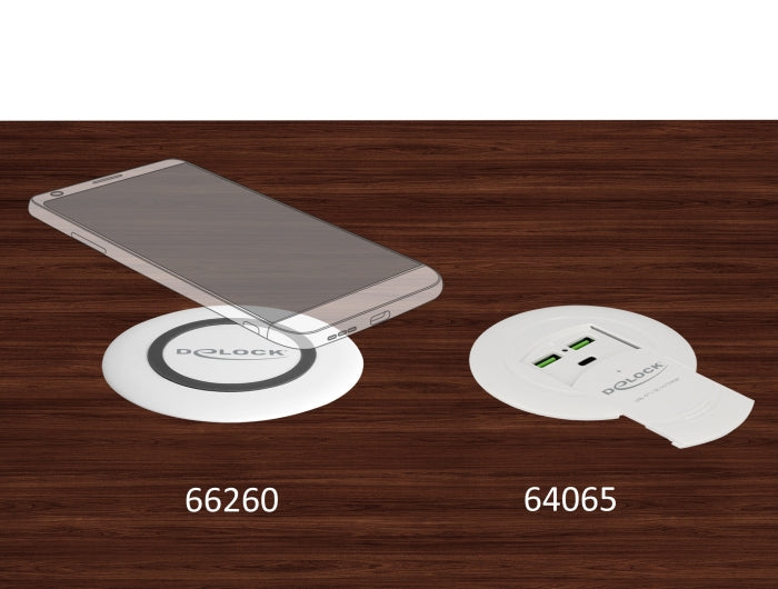 Delock Wireless Charger 15 W für Tischeinbau weiß