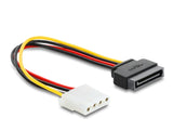Delock Stromkabel SATA 15 Pin Stecker > 4 Pin Buchse 20 cm