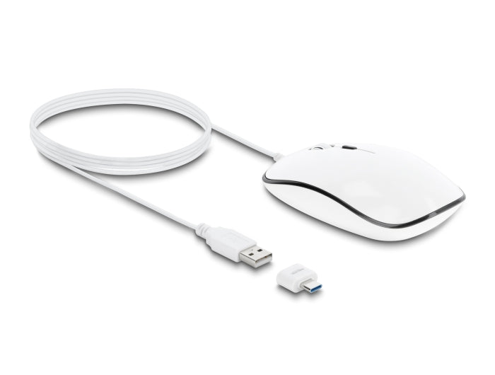 Delock Optische 4-Tasten USB Typ-A + USB Type-C™ Desktop Maus