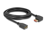 Delock DisplayPort Verlängerungskabel Stecker 90° rechts gewinkelt zu Buchse 8K 60 Hz 3 m