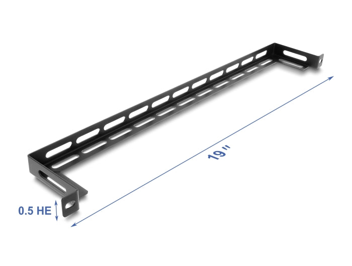 Delock 19″ 0,5 HE Panel L-Form 80 mm mit Kabelbinderbefestigung schwarz