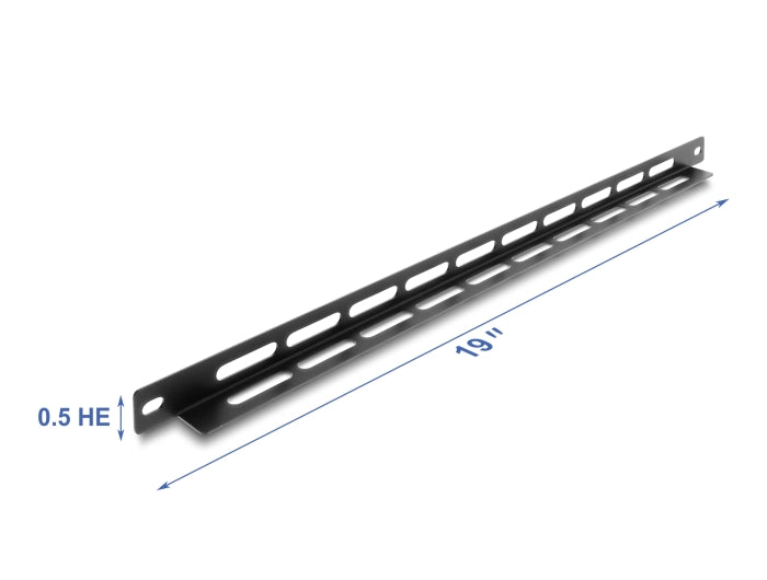 Delock 19″ 0,5 HE Panel L-Form 22 mm mit Kabelbinderbefestigung schwarz