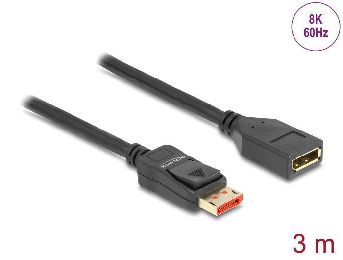 Delock DisplayPort Verlängerungskabel 8K 60 Hz 3 m