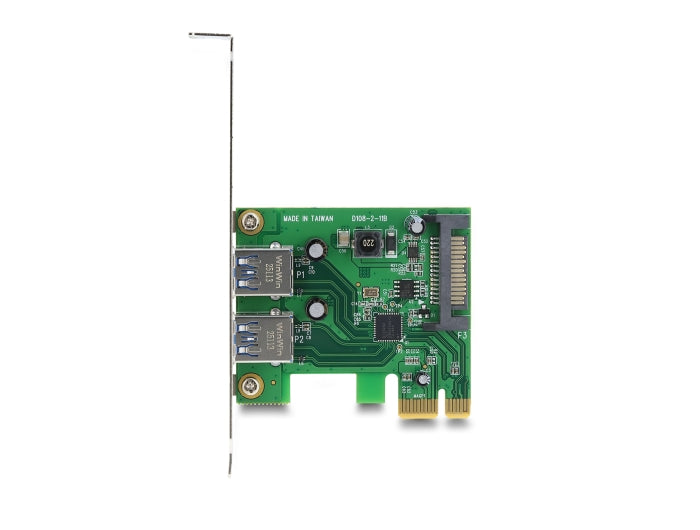 Delock PCI Express x1 Karte zu 2 x extern USB 5 Gbps Typ-A Buchse - Low Profile Formfaktor