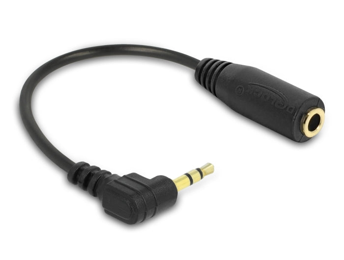 Delock Kabel Audio Klinke 2,5 mm Stecker gewinkelt > 3,5 mm Buchse 3 Pin 14 cm