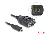 Delock Adapter USB Type-C™ zu 1 x Seriell RS-232 DB9 mit 15 kV ESD Schutz
