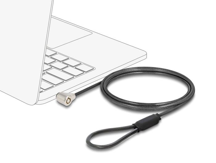 Navilock Laptop Schloss mit Schlüssel für Standard Kensington Slot - kurzer Verriegelungskopf