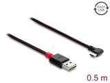 Delock EASY-USB 2.0 Kabel Typ-A Stecker zu USB Type-C™ Stecker gewinkelt links / rechts 0,5 m schwarz