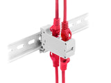 Delock RJ45 Kupplung Cat.6A Dual Buchse zu Buchse für Hutschienen Montage grau