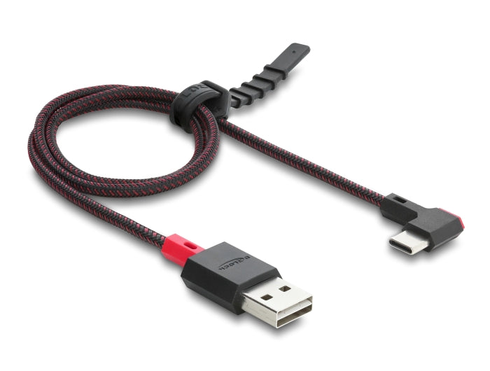 Delock EASY-USB 2.0 Kabel Typ-A Stecker zu USB Type-C™ Stecker gewinkelt links / rechts 0,5 m schwarz