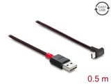 Delock EASY-USB 2.0 Kabel Typ-A Stecker zu USB Type-C™ Stecker gewinkelt oben / unten 0,5 m schwarz