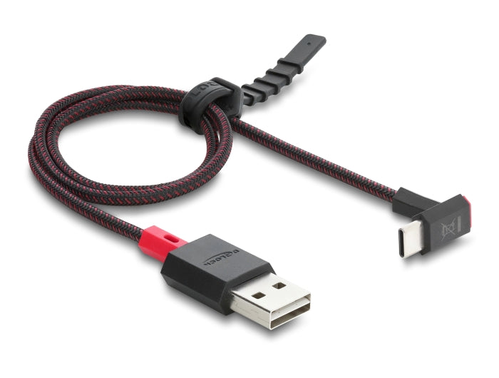 Delock EASY-USB 2.0 Kabel Typ-A Stecker zu USB Type-C™ Stecker gewinkelt oben / unten 0,5 m schwarz