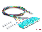 Delock LWL Pigtail Fanout Kabel 12 x SC-UPC Simplex Stecker zu 12 x offenes Kabelende 1 m