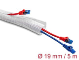 Delock Geflechtschlauch mit Klettverschluss 5 m x 19 mm weiß