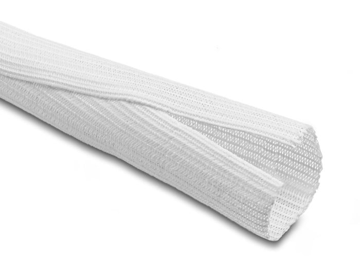 Delock Geflechtschlauch mit Klettverschluss 5 m x 32 mm weiß