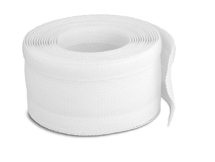Delock Geflechtschlauch mit Klettverschluss 5 m x 32 mm weiß