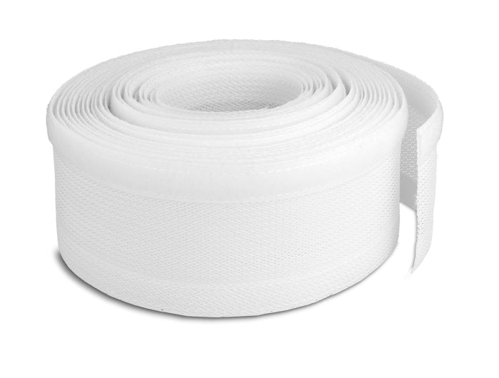 Delock Geflechtschlauch mit Klettverschluss 10 m x 32 mm weiß