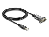 Delock Adapter USB 2.0 Typ-A zu 1 x Seriell RS-232 D-Sub 9 Pin Stecker mit Muttern 3 m
