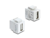 Delock Mini Keystone Modul Kupplung USB 2.0 Typ-A Buchse zu USB 2.0 Typ-A Buchse weiß