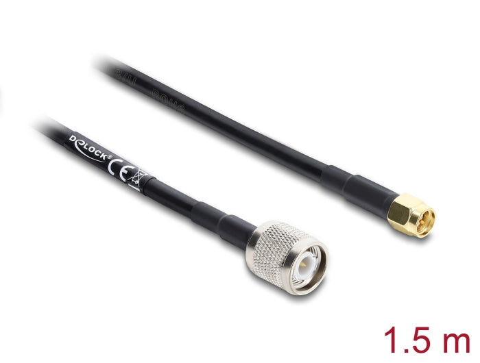 Delock Antennenkabel TNC Stecker zu SMA Stecker RG-58 1,5 m