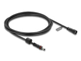 Delock DC Verlängerungskabel 5,5 x 2,1 mm Stecker zu Buchse mit Schraubverschluss M12 x 1,75 mm Gewinde wasserfest 18 AWG, 2 m schwarz