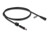 Delock DC Verlängerungskabel 5,5 x 2,5 mm Stecker zu Buchse mit Schraubverschluss M12 x 1,75 mm Gewinde wasserfest 18 AWG, 1 m schwarz