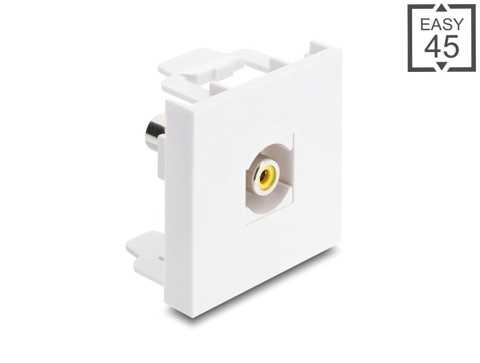 Delock Easy 45 Modul Cinch Buchse zu Cinch Buchse gelb / weiß