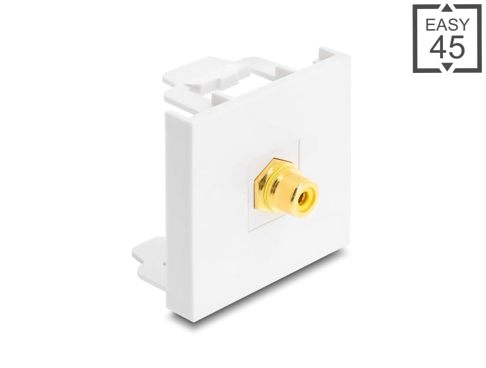 Delock Easy 45 Modul Cinch Buchse zu Cinch Buchse vergoldet gelb / weiß