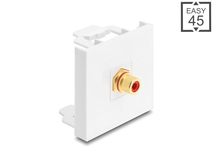 Delock Easy 45 Modul Cinch Buchse zu Cinch Buchse vergoldet rot / weiß