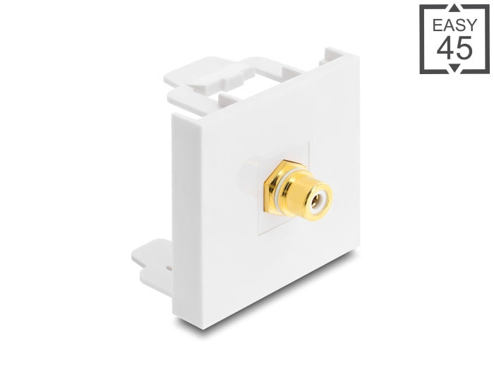 Delock Easy 45 Modul Cinch Buchse zu Cinch Buchse vergoldet weiß / weiß