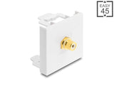 Delock Easy 45 Modul Cinch Buchse zu Cinch Buchse vergoldet weiß / weiß