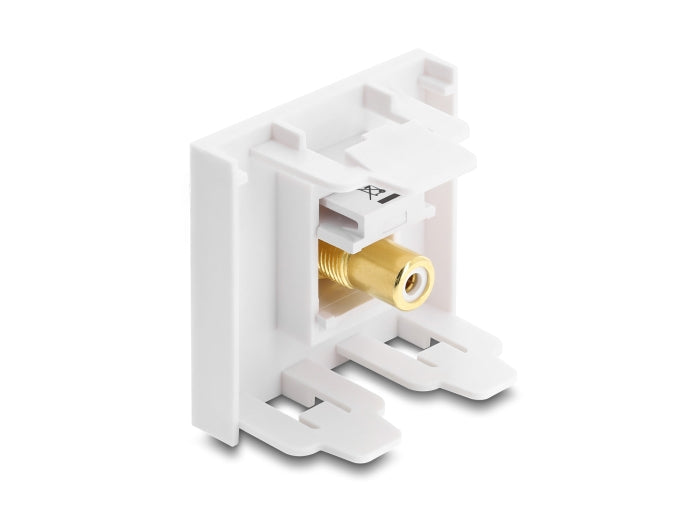 Delock Easy 45 Modul Cinch Buchse zu Cinch Buchse vergoldet weiß / weiß
