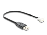 Delock Lüfterkabel USB 2.0 Typ-A Stecker zu 3 Pin (2 Pins belegt) Lüfteranschluss-Stecker 20 cm