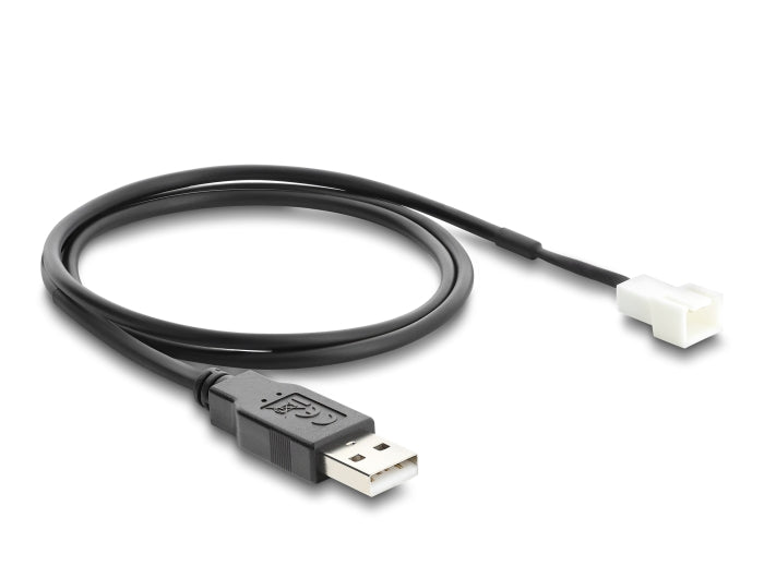 Delock Lüfterkabel USB 2.0 Typ-A Stecker zu 3 Pin (2 Pins belegt) Lüfteranschluss-Stecker 70 cm