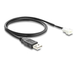 Delock Lüfterkabel USB 2.0 Typ-A Stecker zu 3 Pin (2 Pins belegt) Lüfteranschluss-Stecker 70 cm
