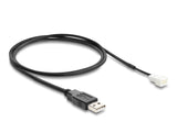 Delock Lüfterkabel USB 2.0 Typ-A Stecker zu 3 Pin (2 Pins belegt) Lüfteranschluss-Stecker 1 m