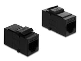 Delock Keystone Modul Kupplung RJ14 Buchse zu RJ14 Buchse Cat.3 Kunststoff schwarz