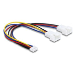 Delock Y-Lüfterkabel 1 x JST PH 4 Pin PWM Buchse zu Stecker + 4 Pin (3 Pins belegt) Stecker 15 cm