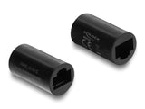Delock Netzwerkkabelverbinder RJ45 Kupplung Buchse zu Buchse Cat.6 Zylindrische Form schwarz
