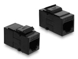 Delock Keystone Modul Kupplung RJ12 Buchse zu RJ12 Buchse Cat.3 Kunststoff schwarz