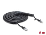 Delock RJ45 Spiralkabel Stecker zu Stecker Cat.5e 5 m schwarz