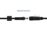 Delock DC Verlängerungskabel 5,5 x 2,1 mm Stecker zu Buchse mit Schraubverschluss M12 x 1,75 mm Gewinde wasserfest 18 AWG, 2 m schwarz
